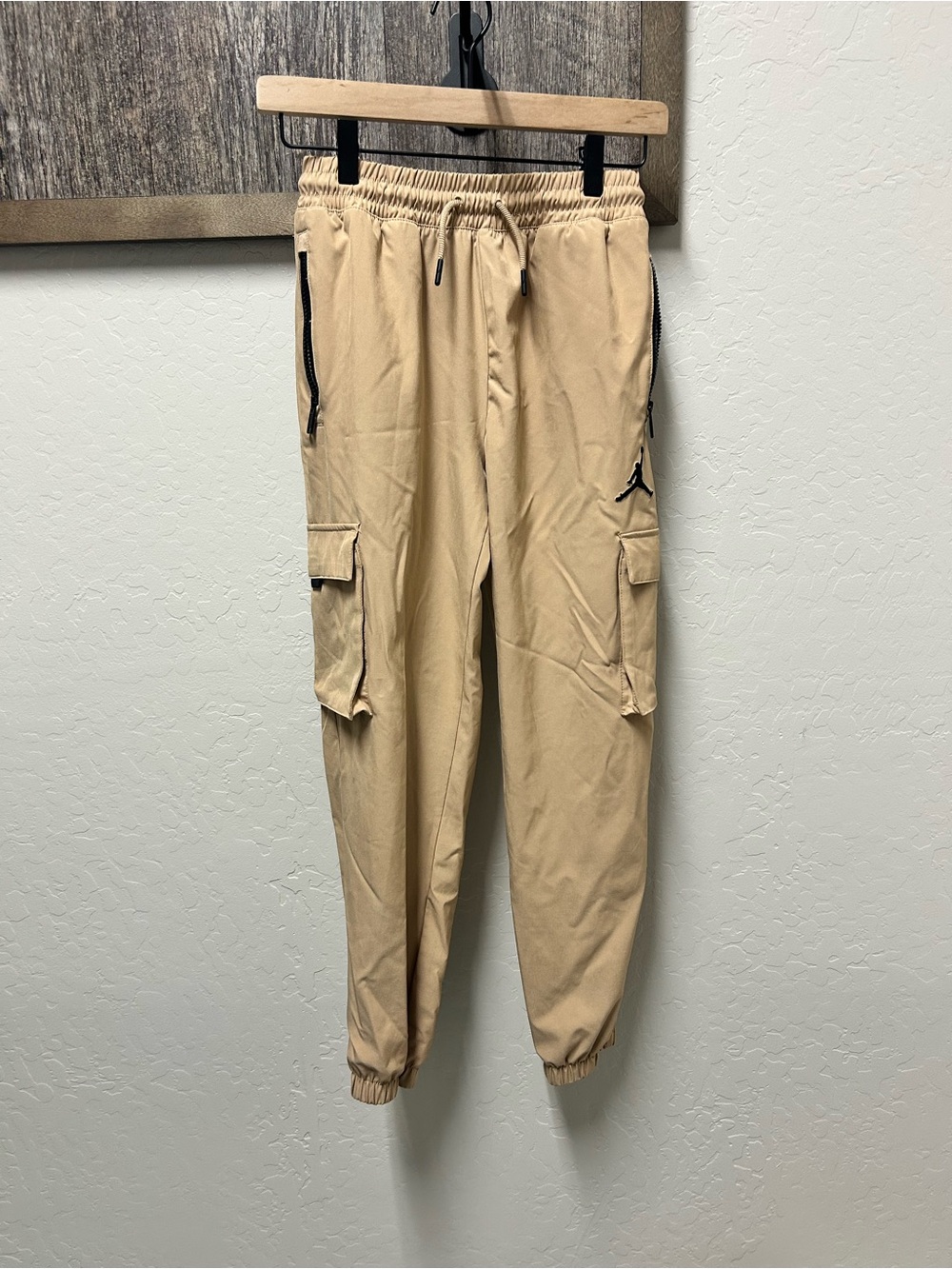 Jordan Beige Cargo Joggers with Black Trim